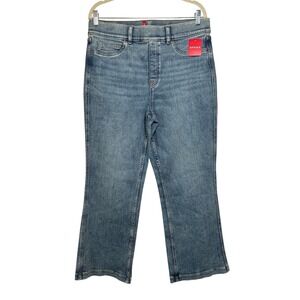 Spanx Womens Kick Flare Jeans Indigo Sky High Rise Pull On XL Regular